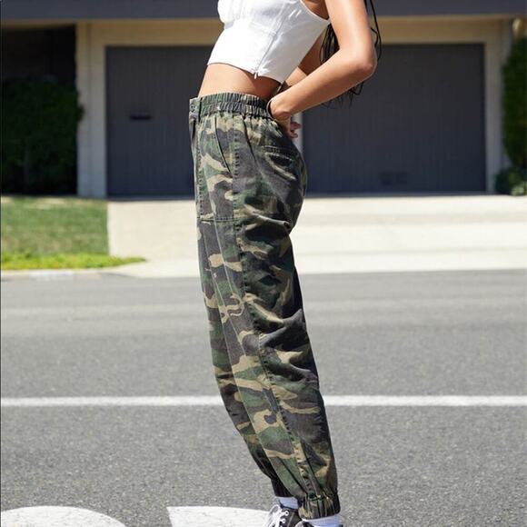 PS/LA cargo camouflage joggers green size small PAC Sun - Picture 1 of 10